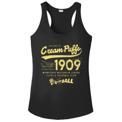 Cream Puffs Wisconsin Vintage Defunct Baseball Ladies PosiCharge Competitor Racerback Tank