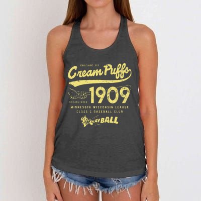 Cream Puffs Wisconsin Vintage Defunct Baseball Women's Knotted Racerback Tank