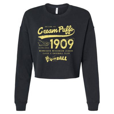 Cream Puffs Wisconsin Vintage Defunct Baseball Cropped Pullover Crew