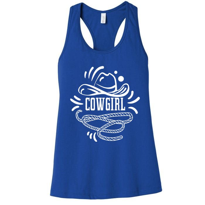 Cow Princess Western Rodeo Horse Lover Cow Hat Ladies Great Gift Women's Racerback Tank