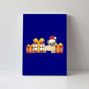 Cute Pug With Santa Hat Cute Christmas Pug Gift Canvas