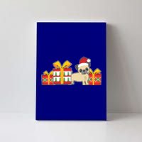 Cute Pug With Santa Hat Cute Christmas Pug Gift Canvas