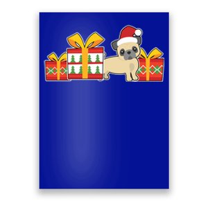 Cute Pug With Santa Hat Cute Christmas Pug Gift Poster