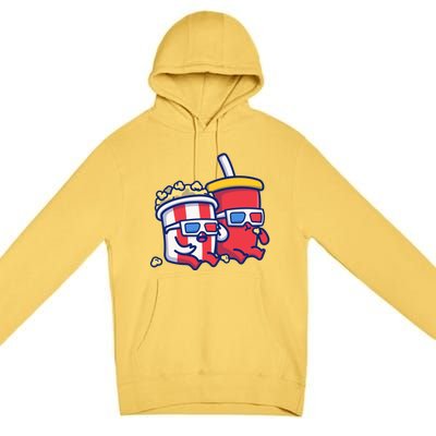 Cute Popcorn With Soda Premium Pullover Hoodie