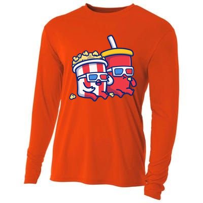 Cute Popcorn With Soda Cooling Performance Long Sleeve Crew