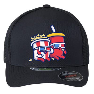 Cute Popcorn With Soda Flexfit Unipanel Trucker Cap