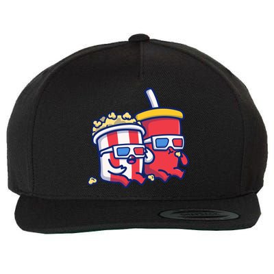 Cute Popcorn With Soda Wool Snapback Cap