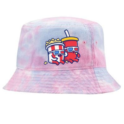 Cute Popcorn With Soda Tie-Dyed Bucket Hat