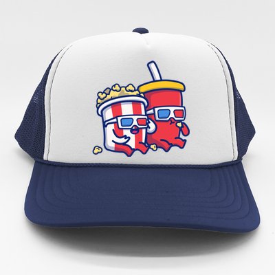 Cute Popcorn With Soda Trucker Hat