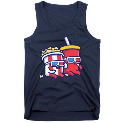 Cute Popcorn With Soda Tank Top