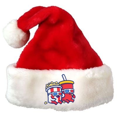 Cute Popcorn With Soda Premium Christmas Santa Hat