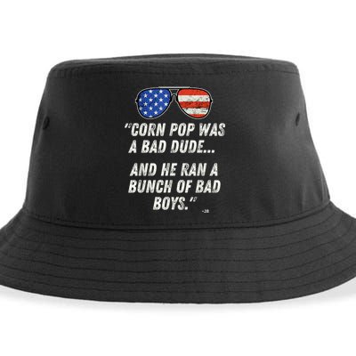 Corn Pop Was A Bad Dude Funny Joe Biden Parody Sustainable Bucket Hat