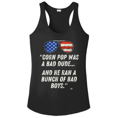 Corn Pop Was A Bad Dude Funny Joe Biden Parody Ladies PosiCharge Competitor Racerback Tank