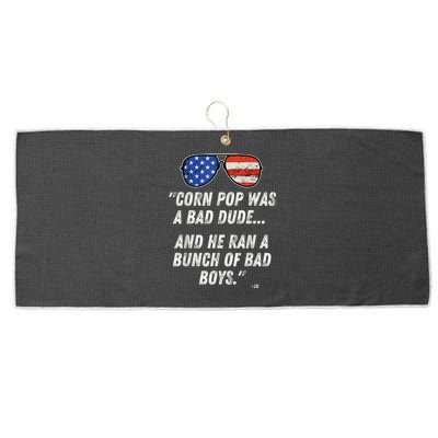 Corn Pop Was A Bad Dude Funny Joe Biden Parody Large Microfiber Waffle Golf Towel