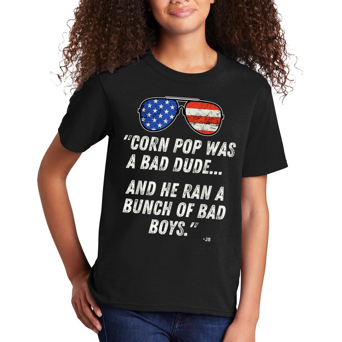 Corn Pop Was A Bad Dude Funny Joe Biden Parody Kids T-Shirt