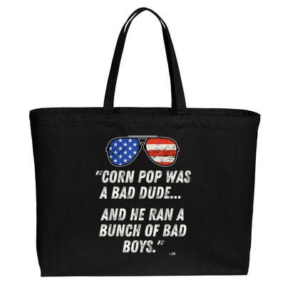 Corn Pop Was A Bad Dude Funny Joe Biden Parody Cotton Canvas Jumbo Tote