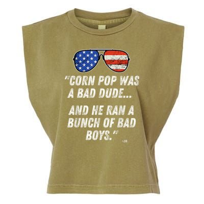 Corn Pop Was A Bad Dude Funny Joe Biden Parody Garment-Dyed Women's Muscle Tee