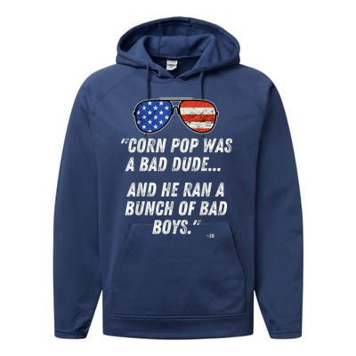 Corn Pop Was A Bad Dude Funny Joe Biden Parody Performance Fleece Hoodie