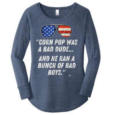 Corn Pop Was A Bad Dude Funny Joe Biden Parody Women's Perfect Tri Tunic Long Sleeve Shirt