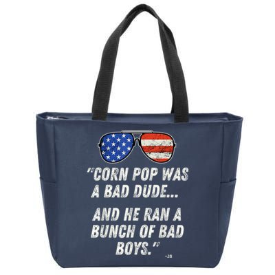 Corn Pop Was A Bad Dude Funny Joe Biden Parody Zip Tote Bag