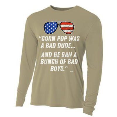 Corn Pop Was A Bad Dude Funny Joe Biden Parody Cooling Performance Long Sleeve Crew