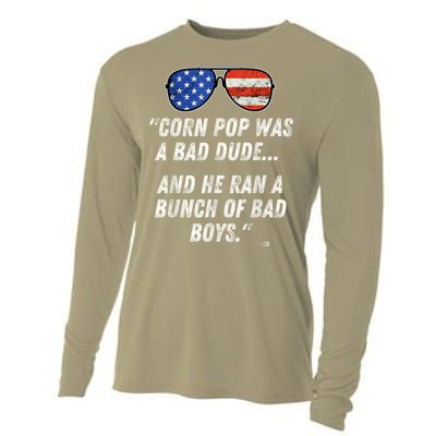 Corn Pop Was A Bad Dude Funny Joe Biden Parody Cooling Performance Long Sleeve Crew