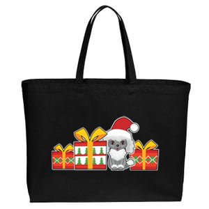 Cute Poodle With Santa Hat Cute Christmas Poodle Meaningful Gift Cotton Canvas Jumbo Tote