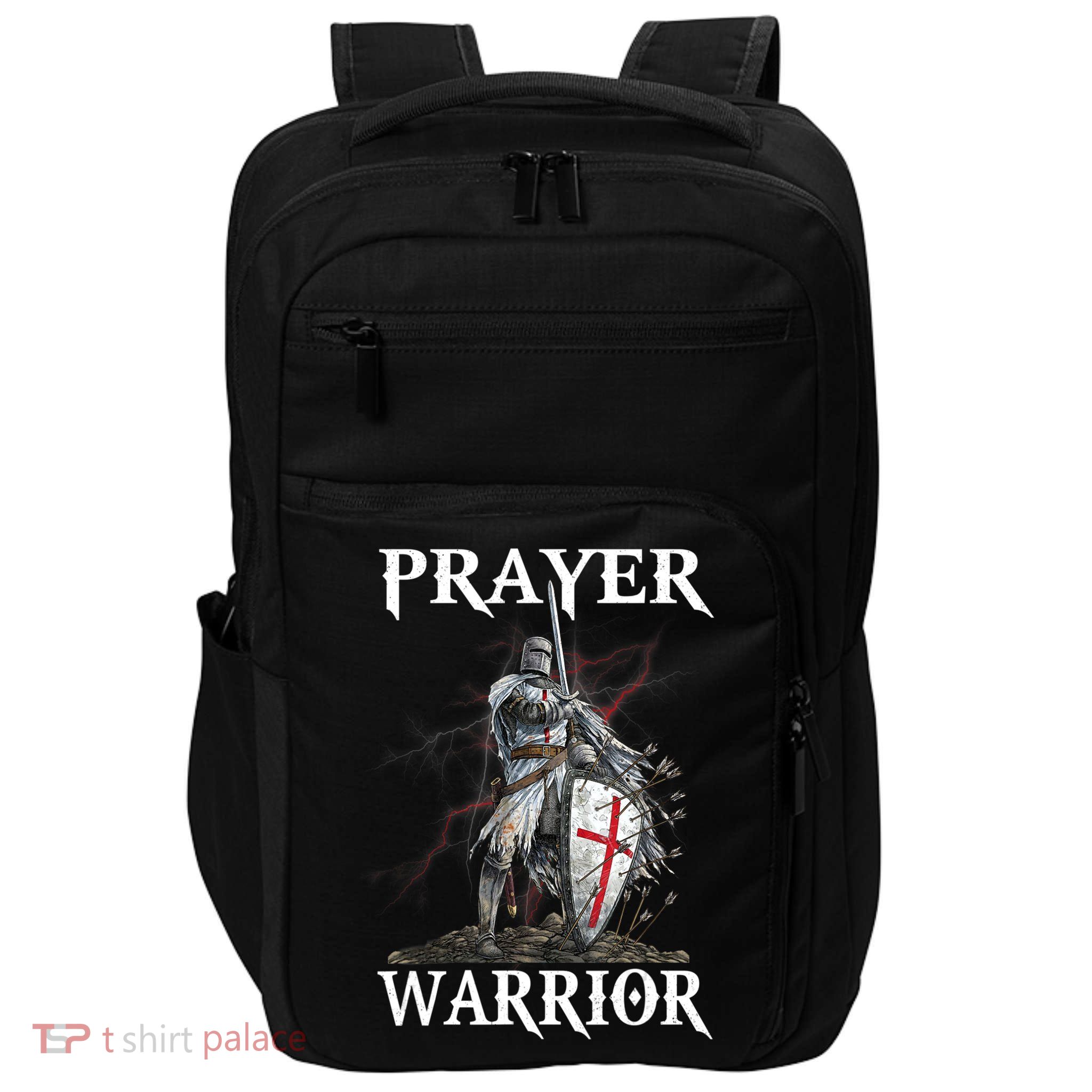 Christian Prayer Warrior Jesus Cross Religious Messages Impact Tech Backpack