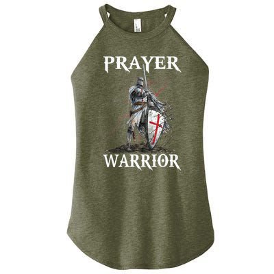 Christian Prayer Warrior Jesus Cross Religious Messages Women's Perfect Tri Rocker Tank