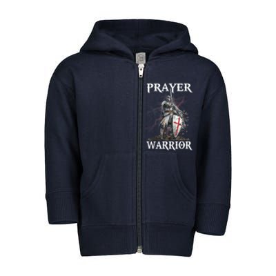 Christian Prayer Warrior Jesus Cross Religious Messages Toddler Zip Fleece Hoodie