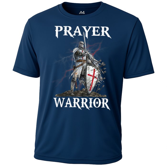 Christian Prayer Warrior Jesus Cross Religious Messages Cooling Performance Crew T-Shirt