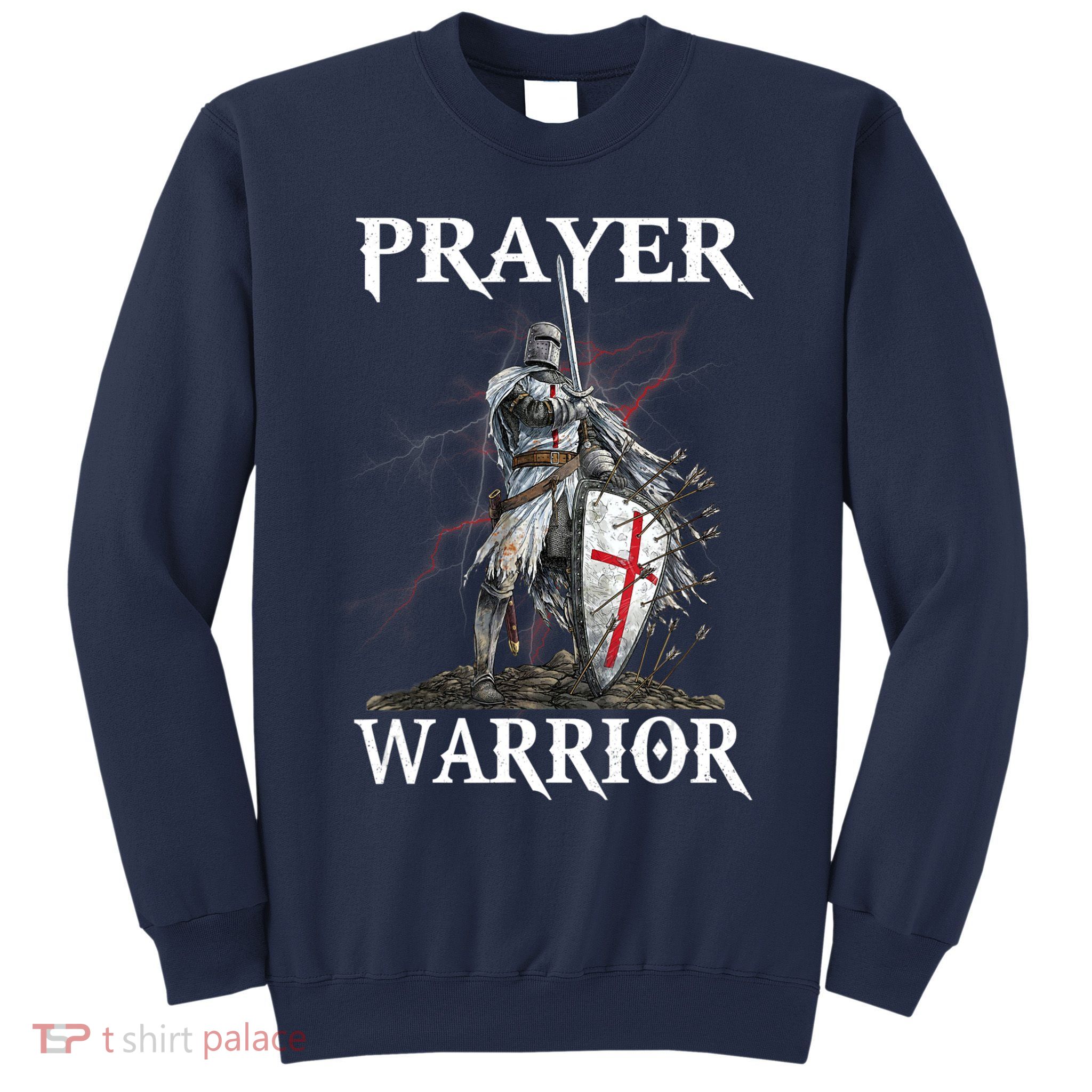 Christian Prayer Warrior Jesus Cross Religious Messages Sweatshirt