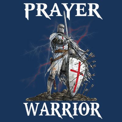 Christian Prayer Warrior Jesus Cross Religious Messages T-Shirt