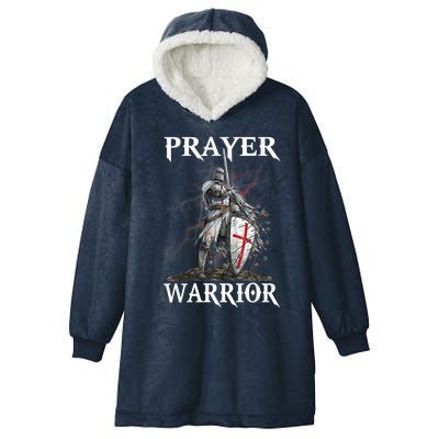 Christian Prayer Warrior Jesus Cross Religious Messages Hooded Wearable Blanket