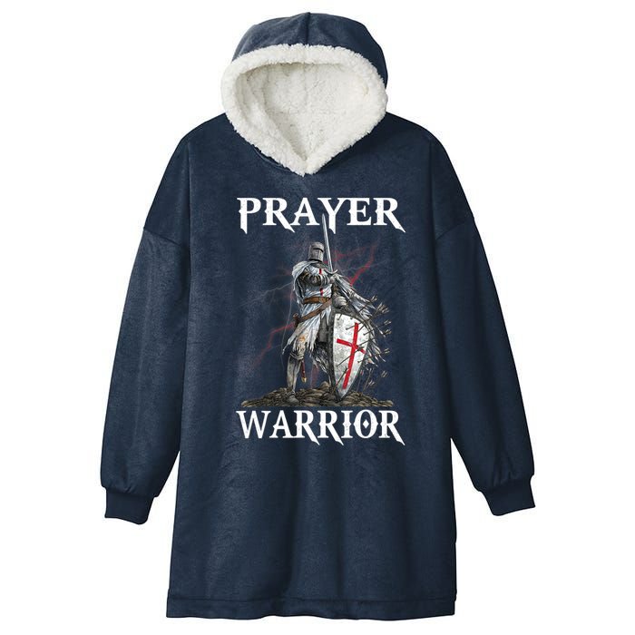 Christian Prayer Warrior Jesus Cross Religious Messages Hooded Wearable Blanket