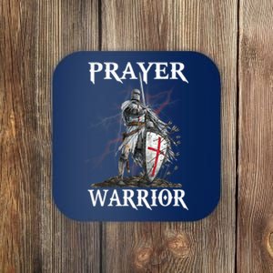 Christian Prayer Warrior Jesus Cross Religious Messages Coaster