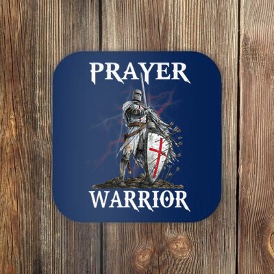 Christian Prayer Warrior Jesus Cross Religious Messages Coaster