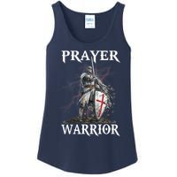 Christian Prayer Warrior Jesus Cross Religious Messages Ladies Essential Tank