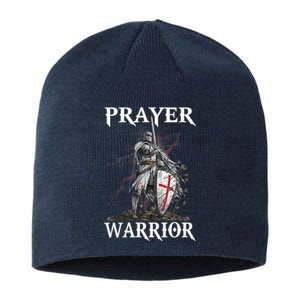 Christian Prayer Warrior Jesus Cross Religious Messages Sustainable Beanie