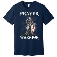 Christian Prayer Warrior Jesus Cross Religious Messages Premium T-Shirt