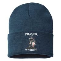 Christian Prayer Warrior Jesus Cross Religious Messages Sustainable Knit Beanie