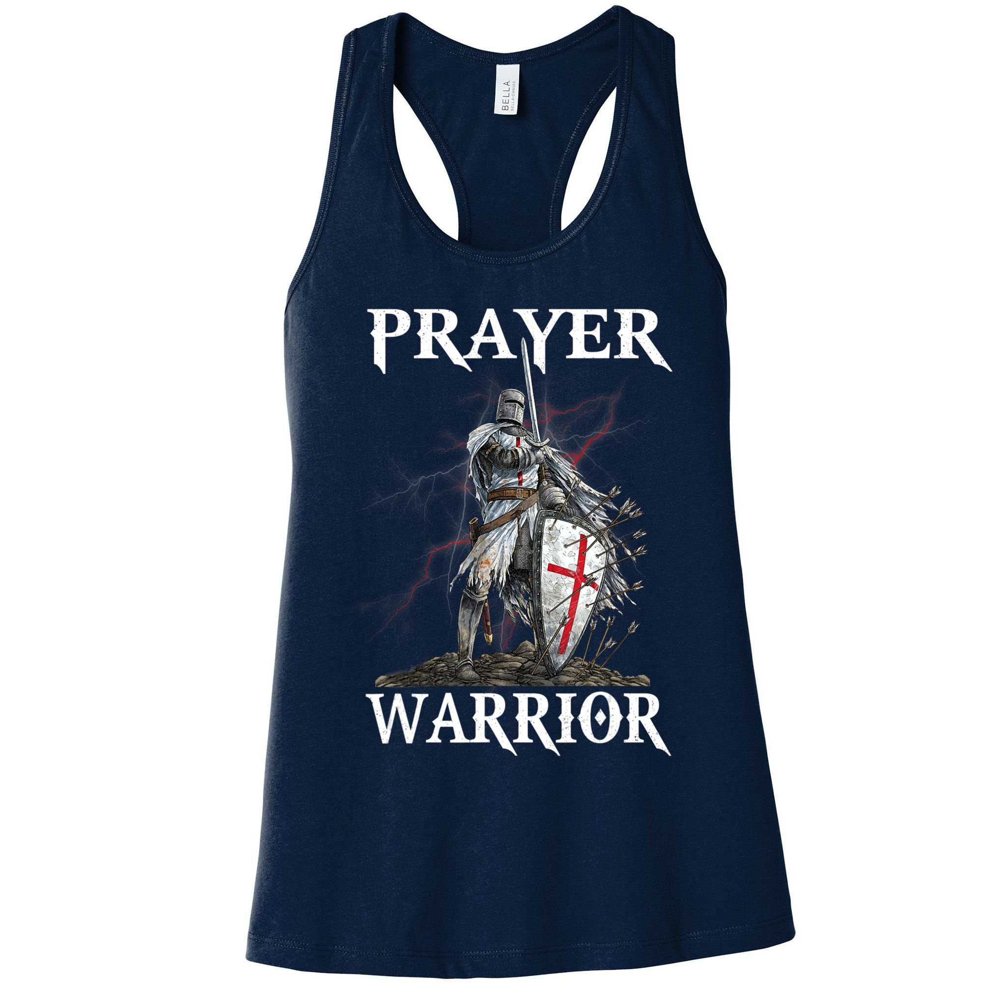 Christian Prayer Warrior Jesus Cross Religious Messages Womens Tank Top
