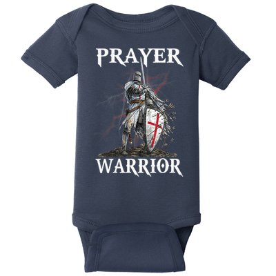 Christian Prayer Warrior Jesus Cross Religious Messages Baby Bodysuit