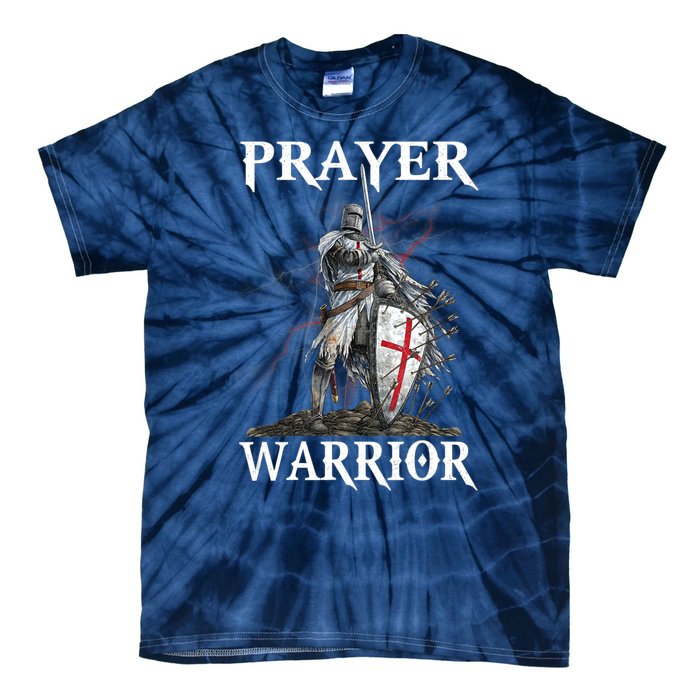 Christian Prayer Warrior Jesus Cross Religious Messages Tie-Dye T-Shirt