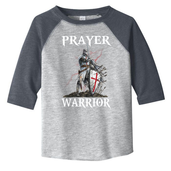 Christian Prayer Warrior Jesus Cross Religious Messages Toddler Fine Jersey T-Shirt