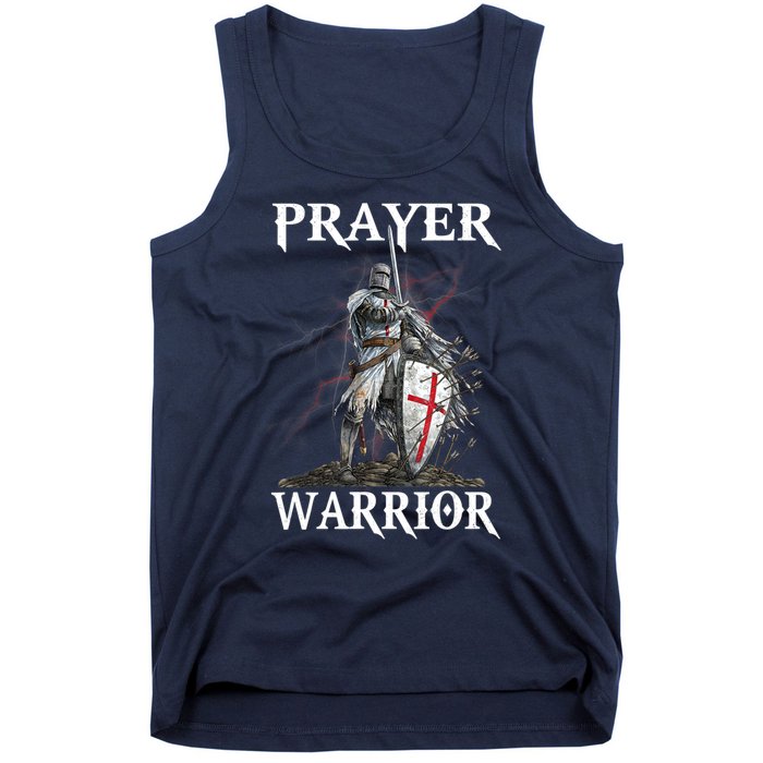 Christian Prayer Warrior Jesus Cross Religious Messages Tank Top