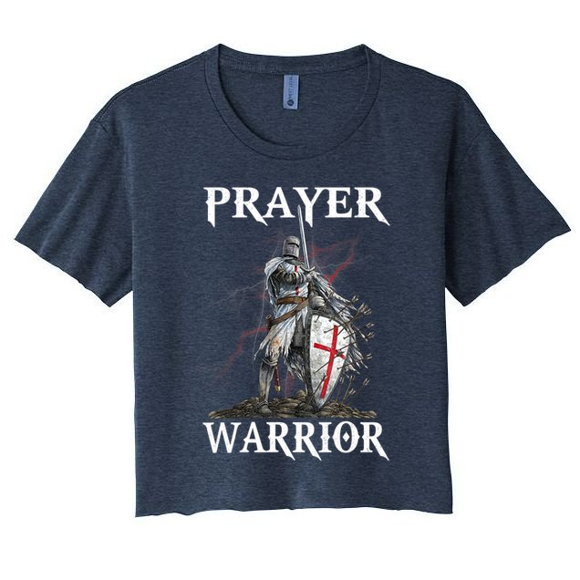 Christian Prayer Warrior Jesus Cross Religious Messages Crop Top