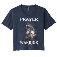 Christian Prayer Warrior Jesus Cross Religious Messages Women's Crop Top Tee