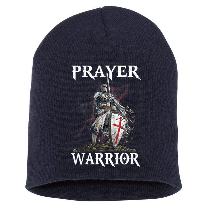 Christian Prayer Warrior Jesus Cross Religious Messages Short Acrylic Beanie