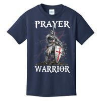 Christian Prayer Warrior Jesus Cross Religious Messages Kids T-Shirt